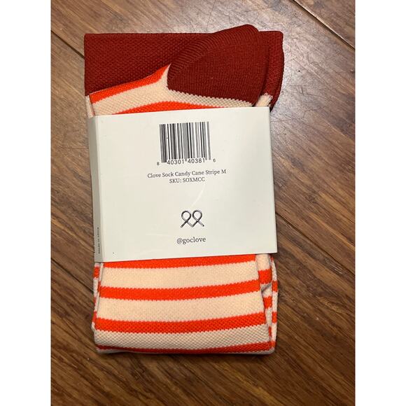 Clove Compression Sock Candy Cane Stripe size M – Nursing, Travel, Recovery - Picture 2 of 3